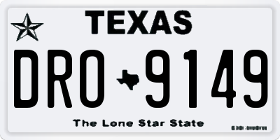 TX license plate DRO9149