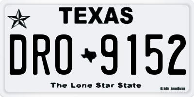 TX license plate DRO9152