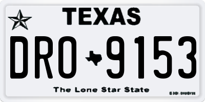 TX license plate DRO9153