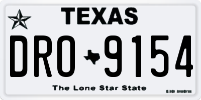 TX license plate DRO9154