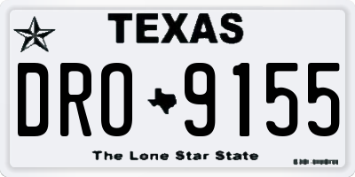 TX license plate DRO9155