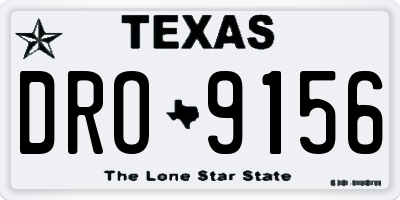 TX license plate DRO9156