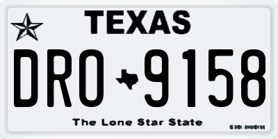 TX license plate DRO9158