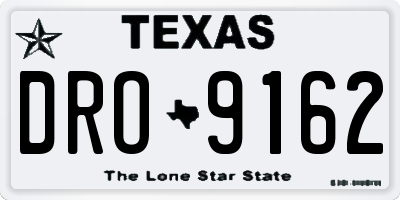 TX license plate DRO9162