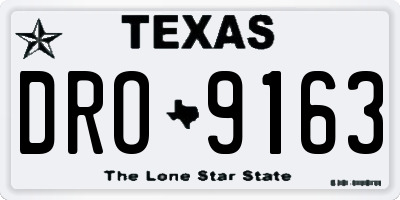 TX license plate DRO9163
