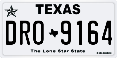 TX license plate DRO9164