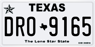 TX license plate DRO9165