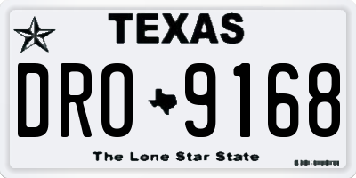 TX license plate DRO9168