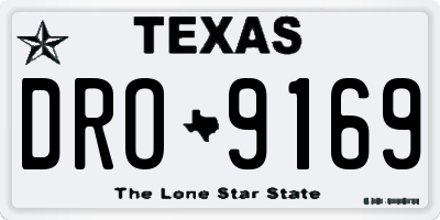 TX license plate DRO9169
