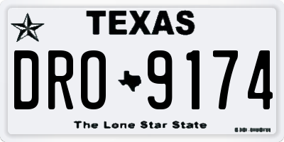 TX license plate DRO9174