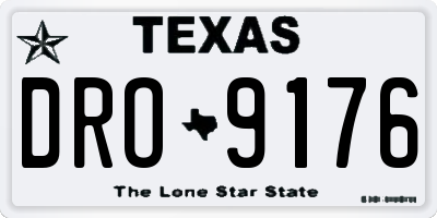 TX license plate DRO9176