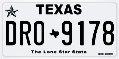 TX license plate DRO9178
