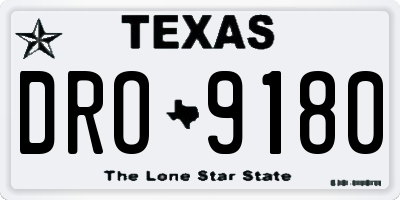 TX license plate DRO9180