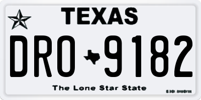 TX license plate DRO9182