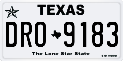 TX license plate DRO9183