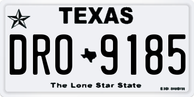 TX license plate DRO9185