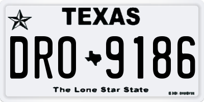 TX license plate DRO9186