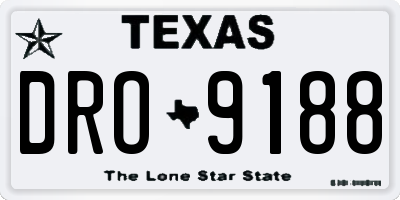 TX license plate DRO9188