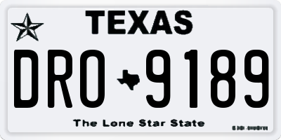 TX license plate DRO9189