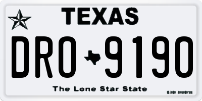 TX license plate DRO9190