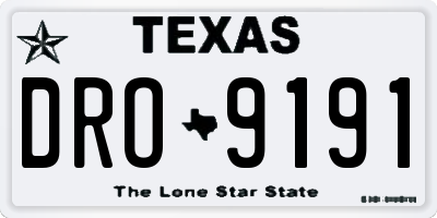 TX license plate DRO9191