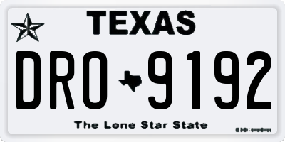 TX license plate DRO9192