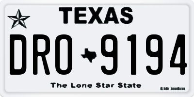 TX license plate DRO9194
