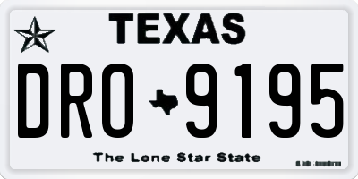 TX license plate DRO9195
