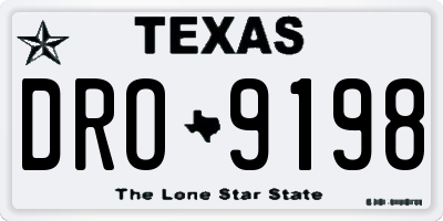 TX license plate DRO9198