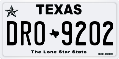 TX license plate DRO9202