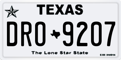 TX license plate DRO9207