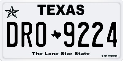 TX license plate DRO9224