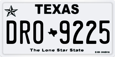 TX license plate DRO9225