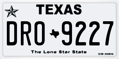 TX license plate DRO9227