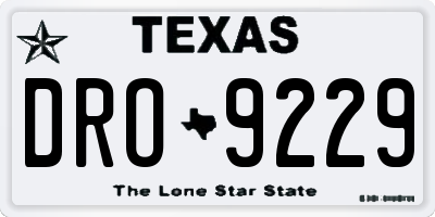 TX license plate DRO9229