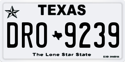 TX license plate DRO9239