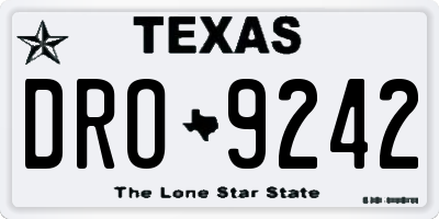TX license plate DRO9242