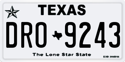 TX license plate DRO9243
