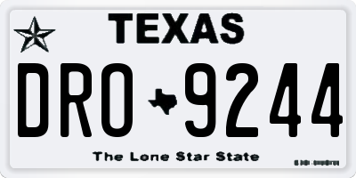 TX license plate DRO9244