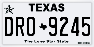 TX license plate DRO9245