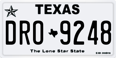 TX license plate DRO9248