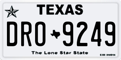 TX license plate DRO9249