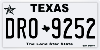 TX license plate DRO9252