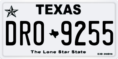 TX license plate DRO9255