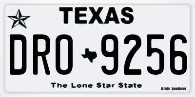 TX license plate DRO9256