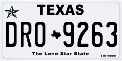 TX license plate DRO9263