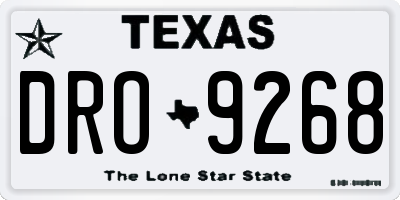 TX license plate DRO9268