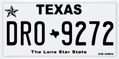 TX license plate DRO9272