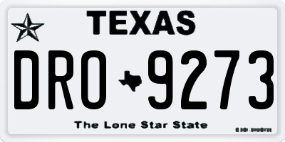 TX license plate DRO9273