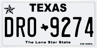 TX license plate DRO9274